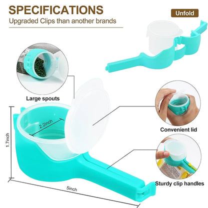 FreshLock Pour-Spout Bag Clips for Food Storage