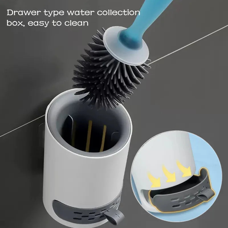 CleanFlex Refillable Silicone Toilet Brush Set