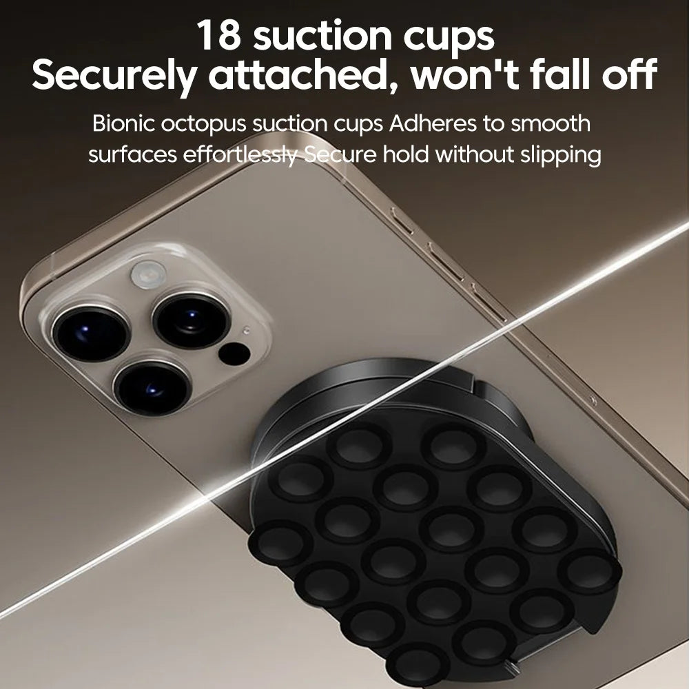 FlexMag 3-in-1 Magnetic Phone Stand with Suction Base | 360° Rotatable Foldable Holder