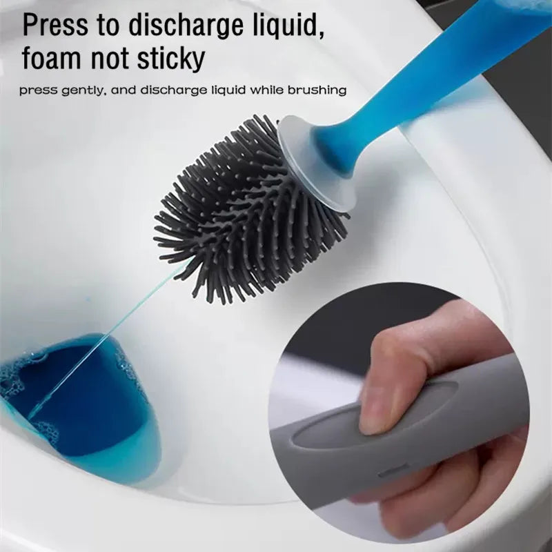 CleanFlex Refillable Silicone Toilet Brush Set