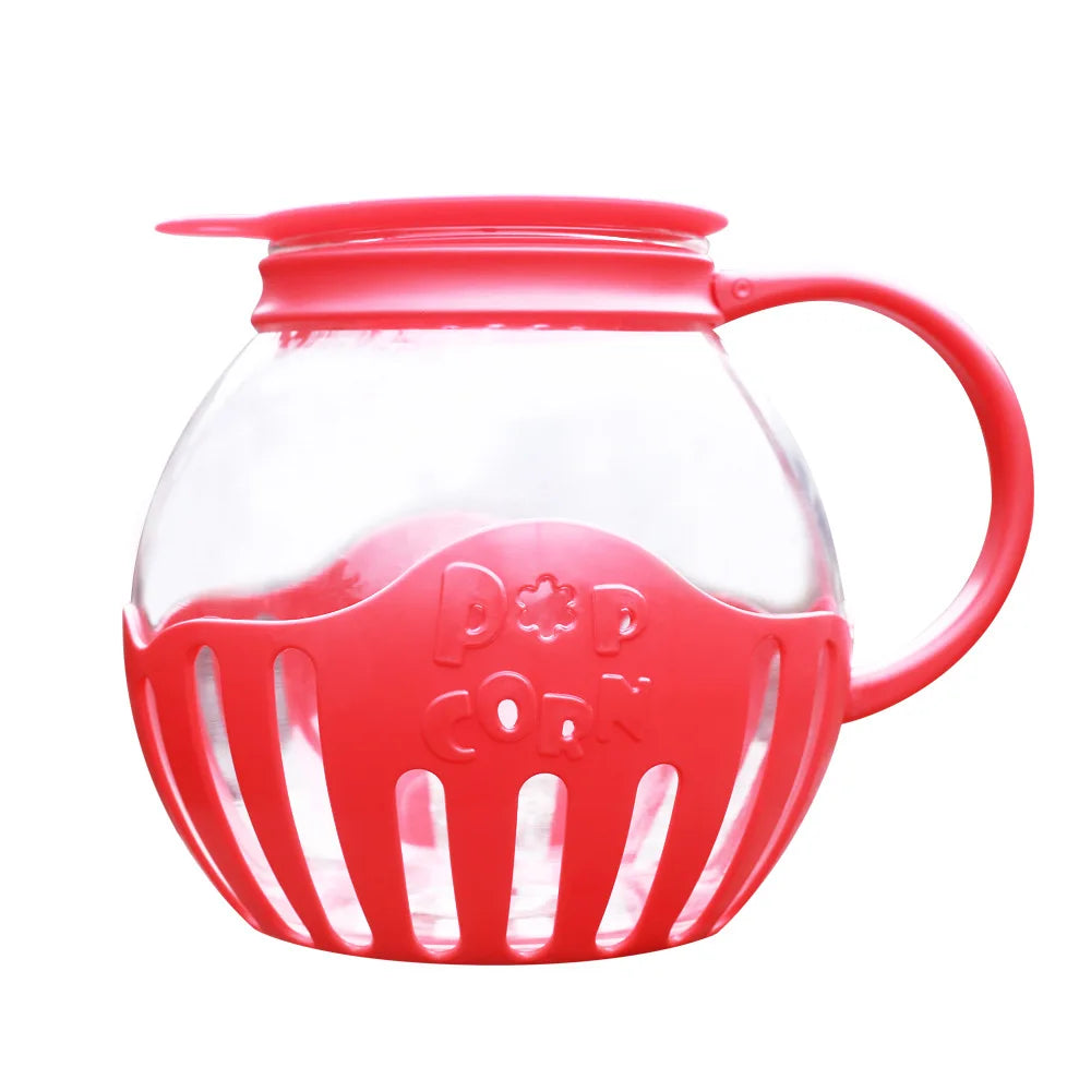 PopEase Glass Microwave Popcorn Maker | 2.25QT Borosilicate Popper with Silicone Lid
