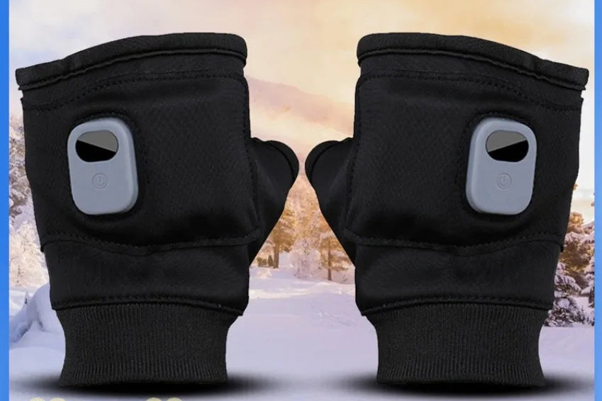 Smart Heated Fingerless Gloves – Rechargeable Hand Warmers