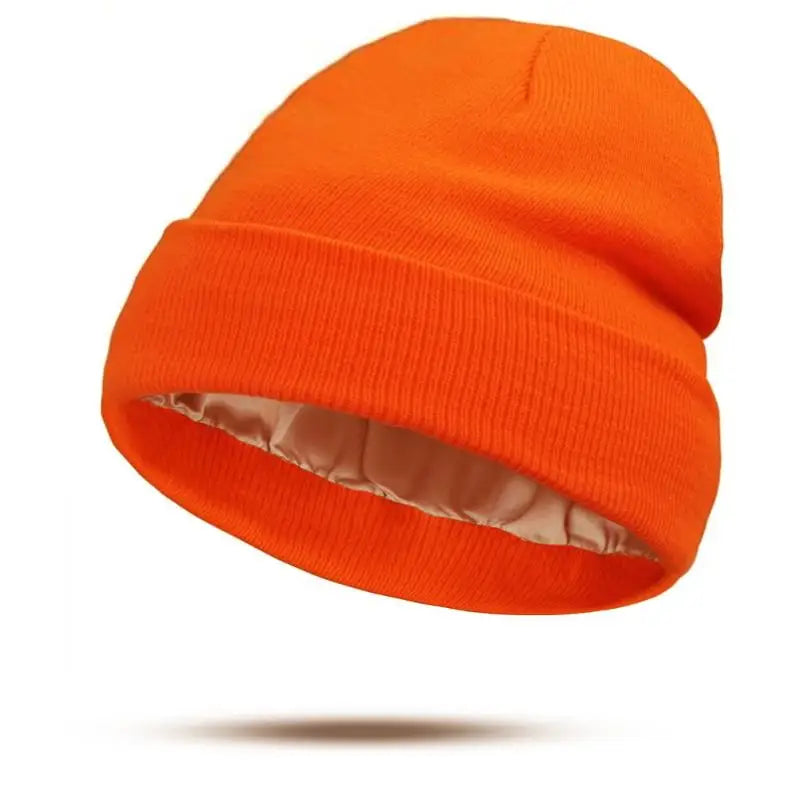 Satin-Lined Slouchy Beanie – Anti-Static Winter Hat for Sleep & Everyday Wear