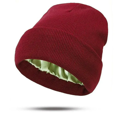 Satin-Lined Slouchy Beanie – Anti-Static Winter Hat for Sleep & Everyday Wear
