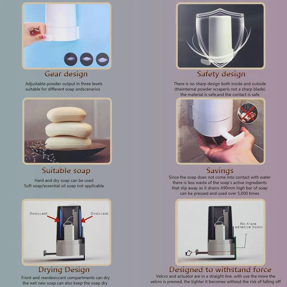 Wall-Mounted Soap Dispenser with Grinder