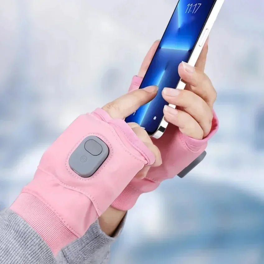 Smart Heated Fingerless Gloves – Rechargeable Hand Warmers