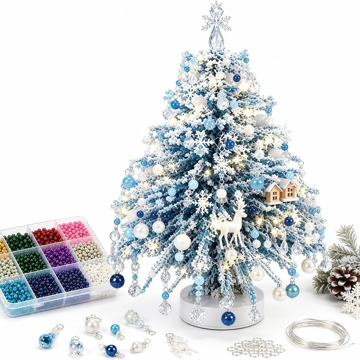 DIY Beaded Christmas Tree with LED Lights 🎄✨