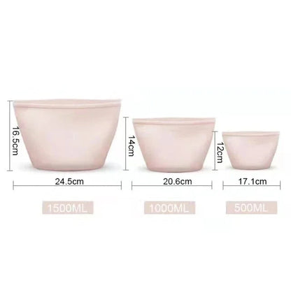 FreshSeal 3-Piece Reusable Silicone Food Storage Bag Set