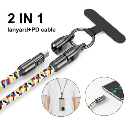 2-in-1 Type-C to Type-C Fast Charging Lanyard Cable