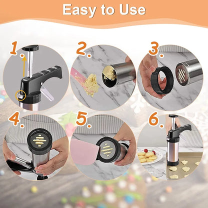 🎄 Christmas Stainless Steel Cookie & Cake Decorating Gun Set