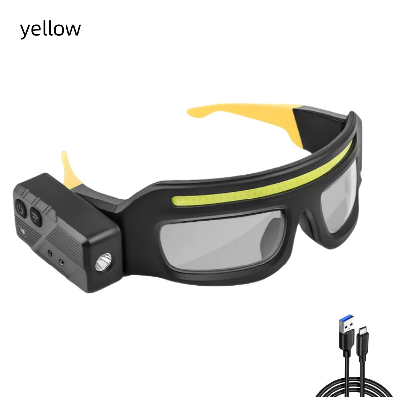 Smart Glasses Headlamp – USB-C Rechargeable Motion-Sensor Light