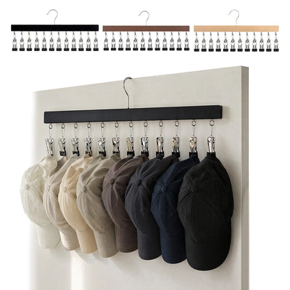 12-Clip Wooden Wardrobe Organiser