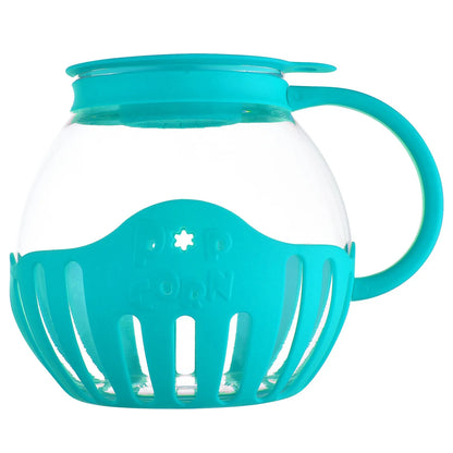 PopEase Glass Microwave Popcorn Maker | 2.25QT Borosilicate Popper with Silicone Lid
