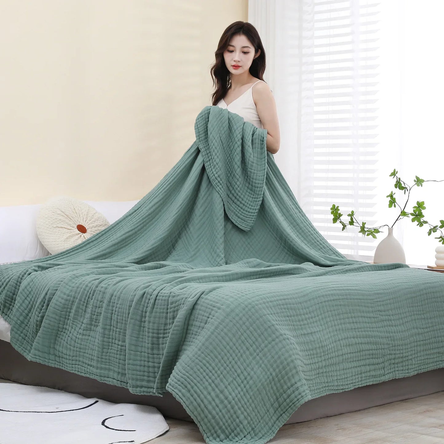 CloudNest Muslin Cotton Cooling Blanket