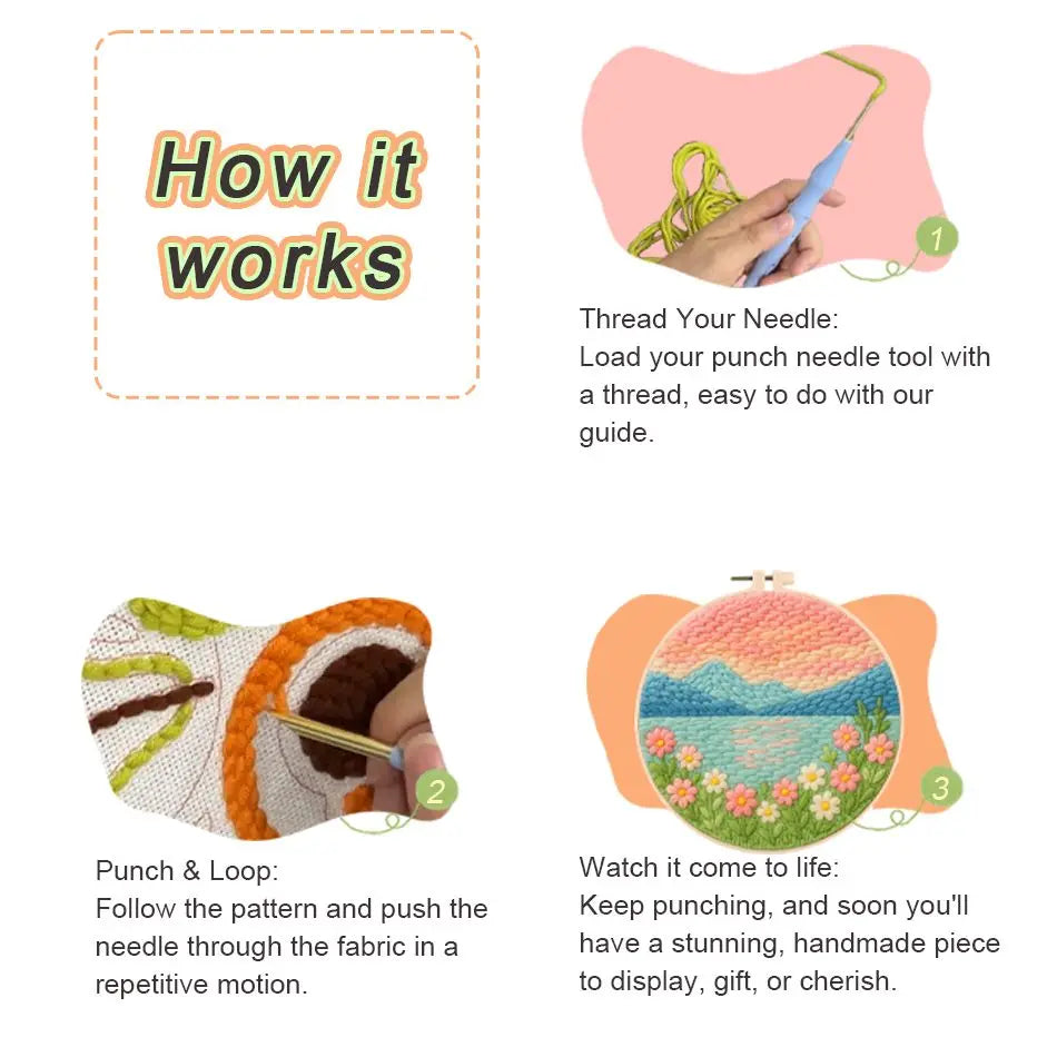 Landscape Punch Needle Embroidery Kit