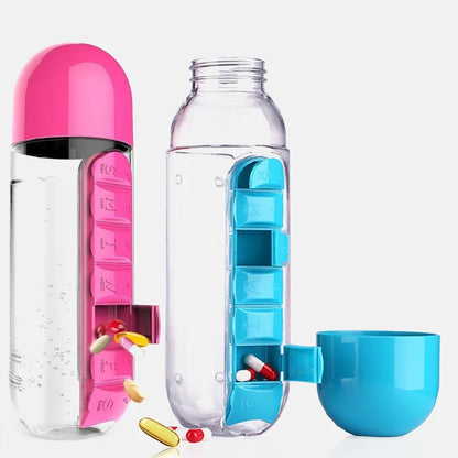 HydraDose 2-in-1 Water Bottle with Weekly Pill Organizer