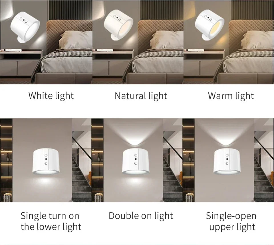 Modern Magnetic LED Wall Lamp – Rechargeable & Remote Controlled