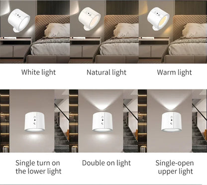 Modern Magnetic LED Wall Lamp – Rechargeable & Remote Controlled