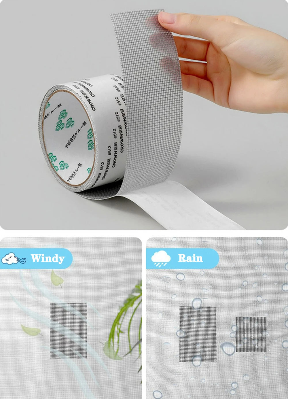 Waterproof Window Screen Repair Tape – Self-Adhesive Anti-Mosquito Mesh Patch