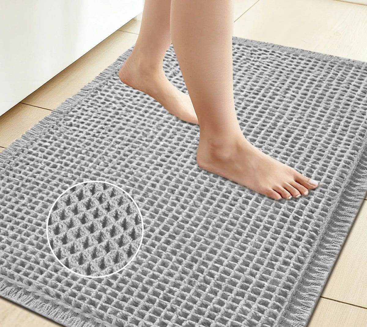 CozyWaffle Soft Absorbent Bathroom Mat