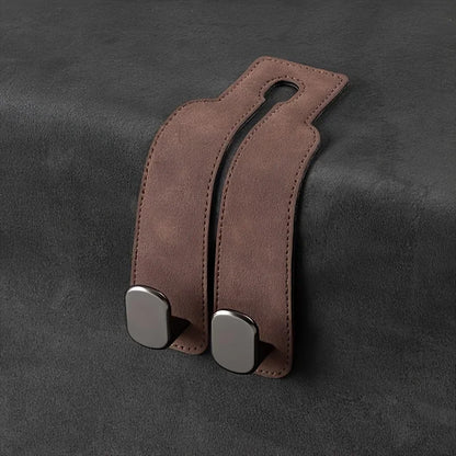 GripHold Car Headrest Hook | Premium Leather & ABS Seat Back Storage Hook