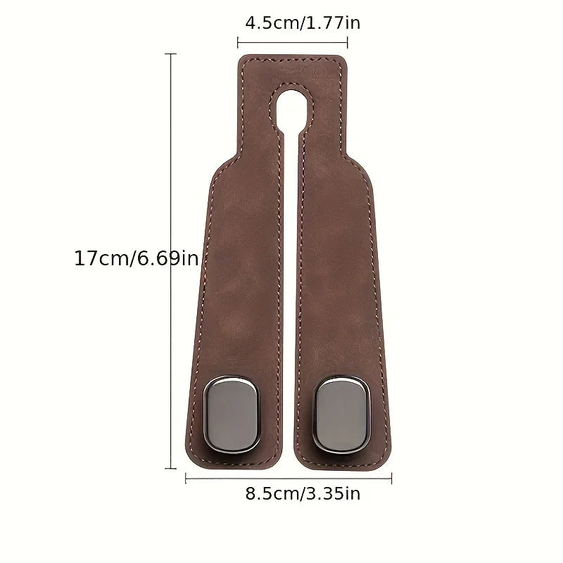GripHold Car Headrest Hook | Premium Leather & ABS Seat Back Storage Hook