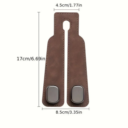 GripHold Car Headrest Hook | Premium Leather & ABS Seat Back Storage Hook