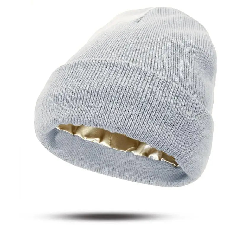 Satin-Lined Slouchy Beanie – Anti-Static Winter Hat for Sleep & Everyday Wear
