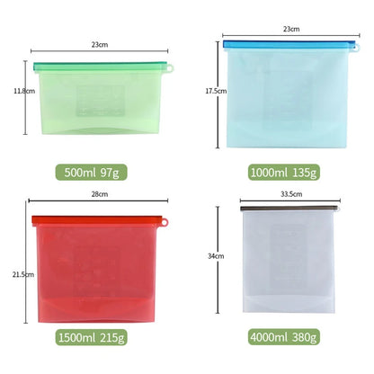 Reusable Silicone Food Storage Bags