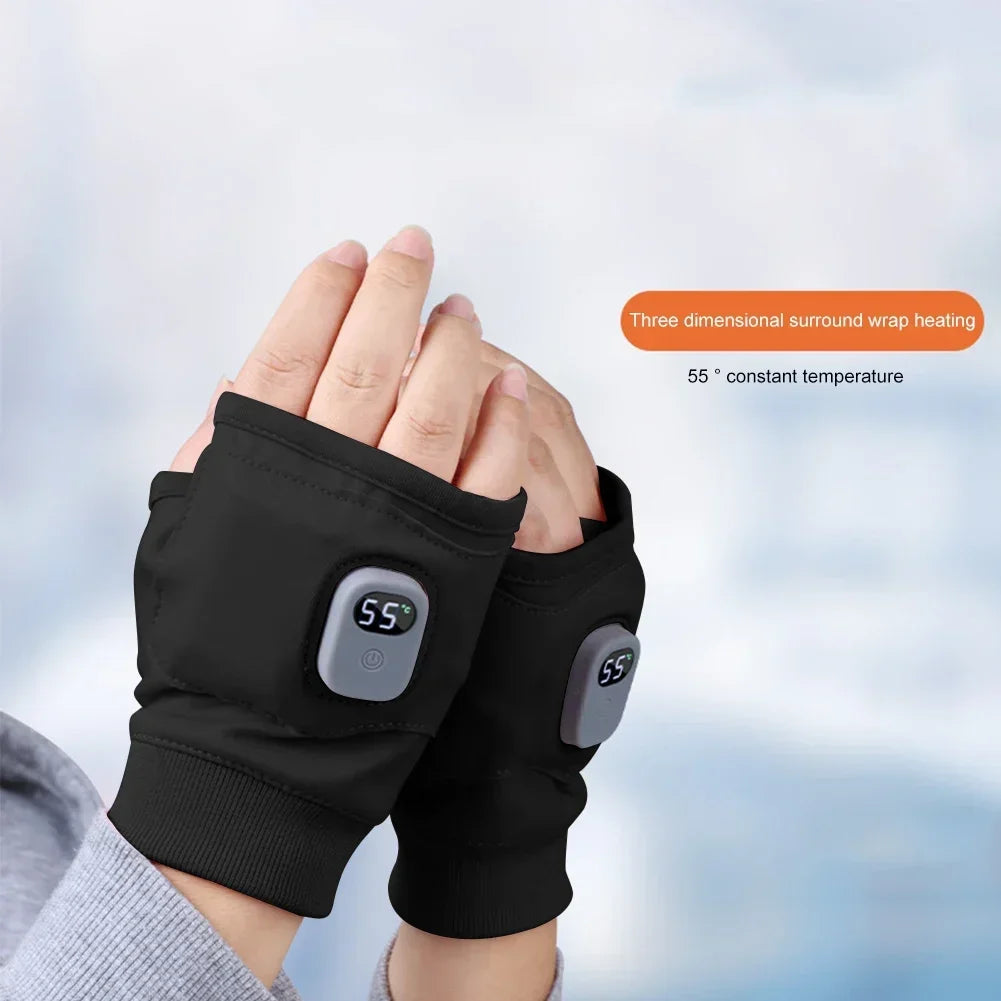 Smart Heated Fingerless Gloves – Rechargeable Hand Warmers