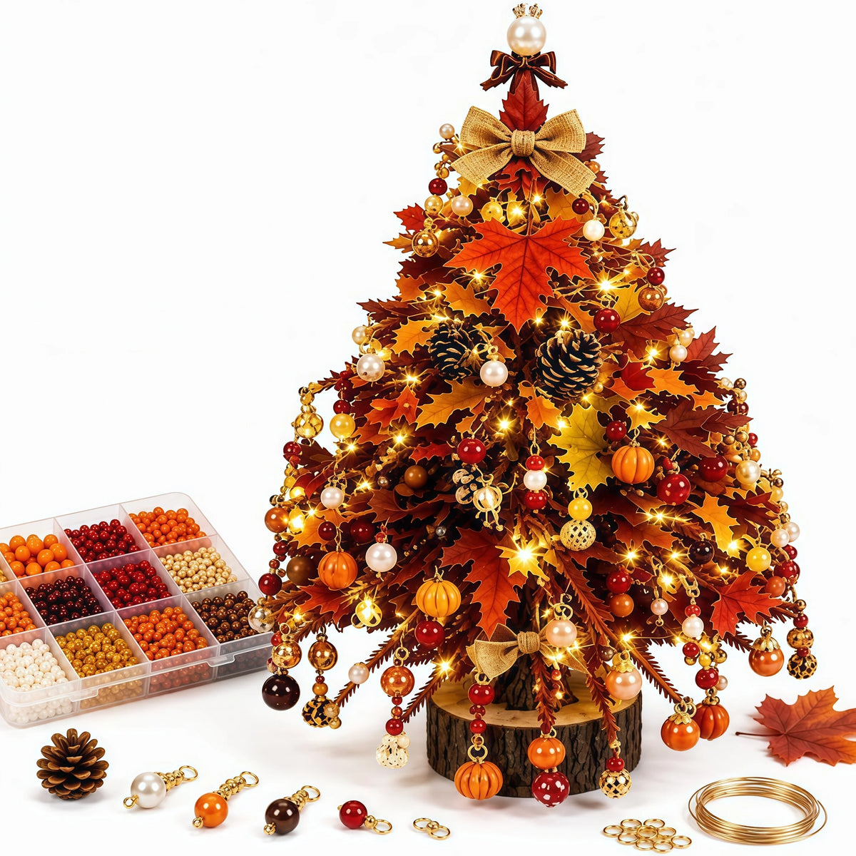 DIY Beaded Christmas Tree with LED Lights 🎄✨