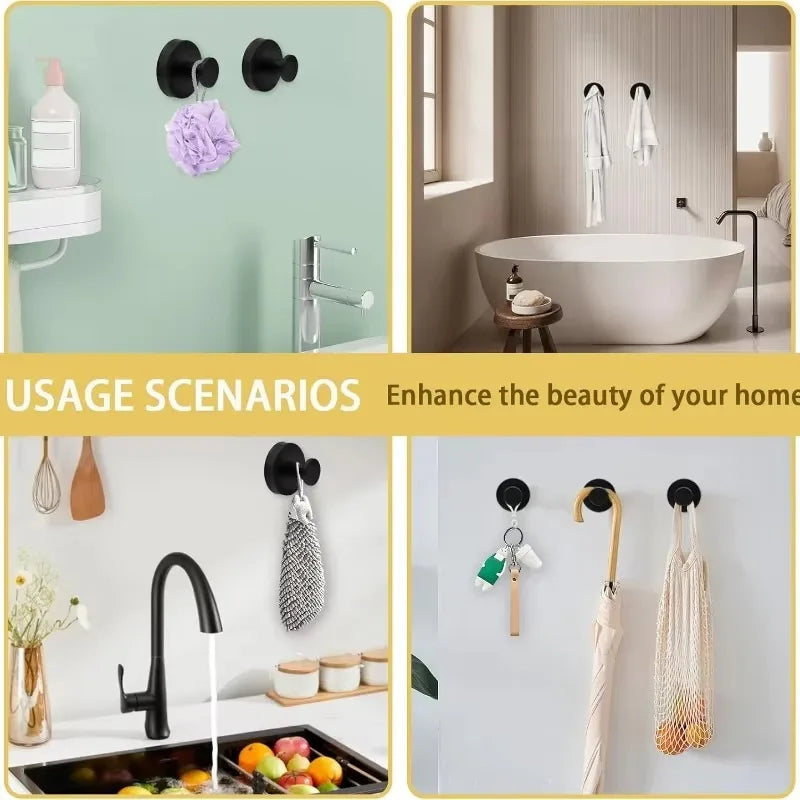 Suction Cup Hooks – Punch-Free Wall Mounted Towel & Utility Holders