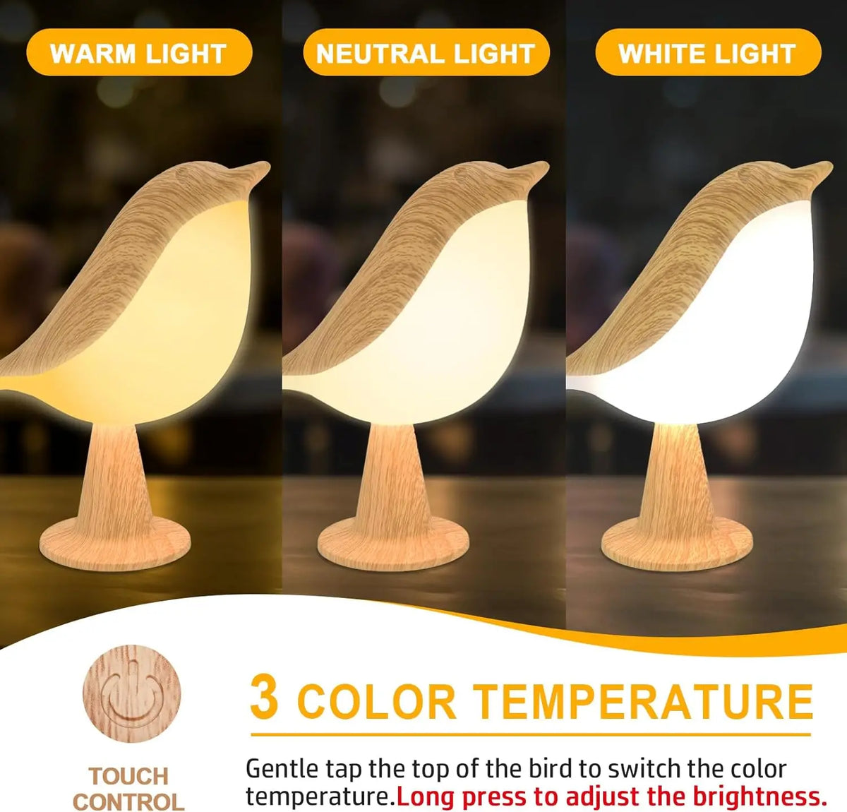 Bird-Shaped Touch Desk Lamp – mylovely-home