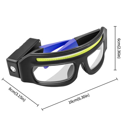 Smart Glasses Headlamp – USB-C Rechargeable Motion-Sensor Light