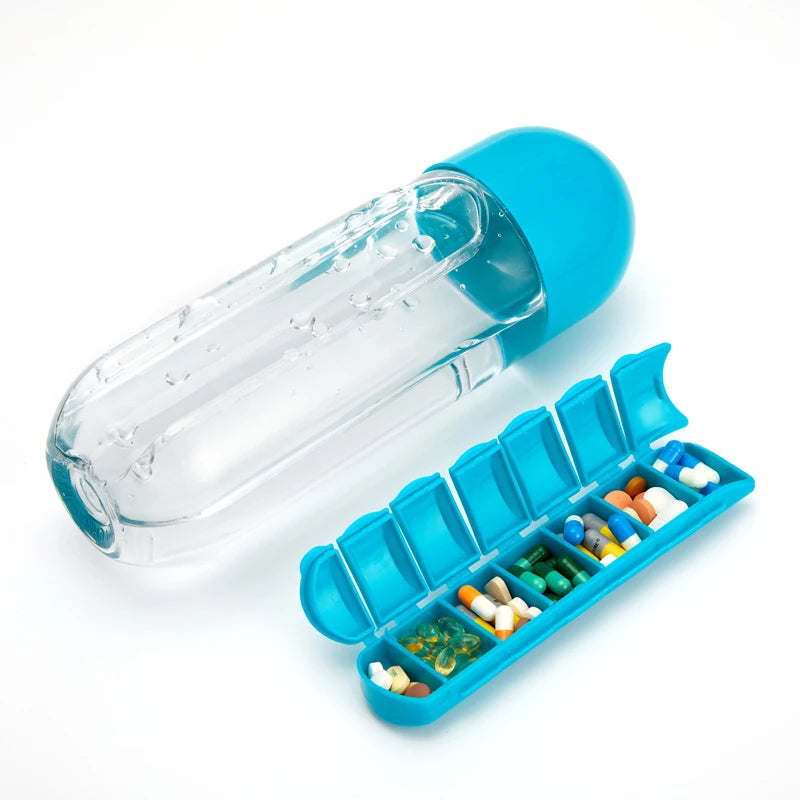 HydraDose 2-in-1 Water Bottle with Weekly Pill Organizer