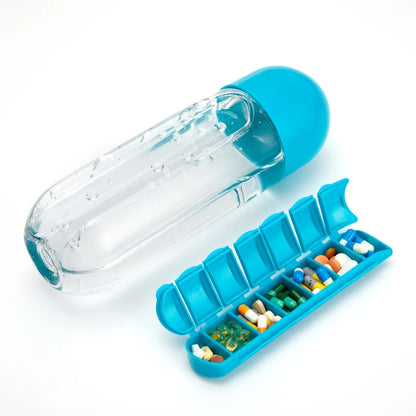HydraDose 2-in-1 Water Bottle with Weekly Pill Organizer