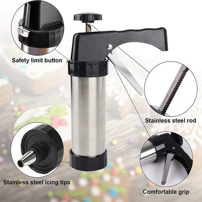 🎄 Christmas Stainless Steel Cookie & Cake Decorating Gun Set
