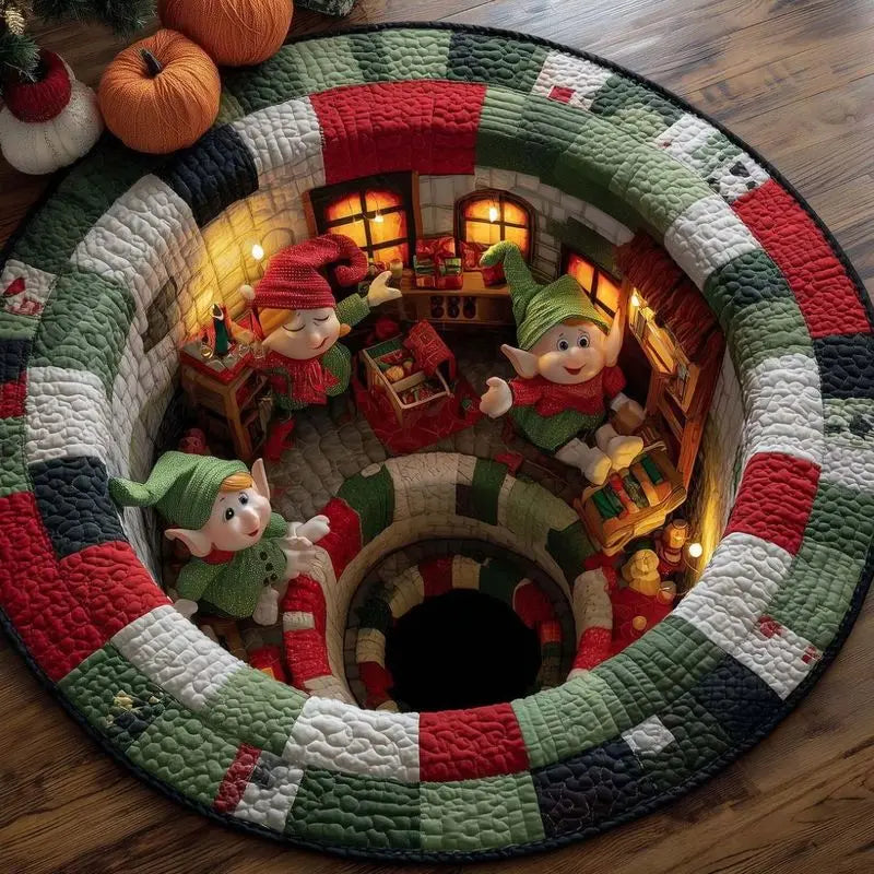 Vintage Santa Christmas Round Rug 🎅🎄