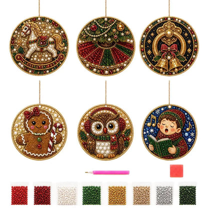 6-Piece Christmas Diamond Painting Ornament Kit