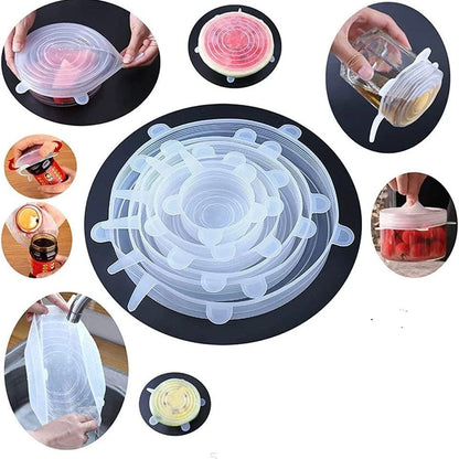 FreshSeal Reusable Silicone Stretch Lids – 6-Piece Set