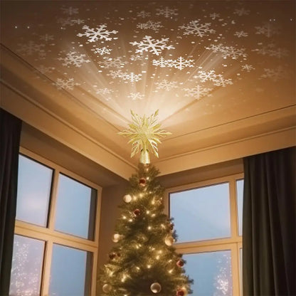 LED Snowflake Projector Christmas Tree Topper