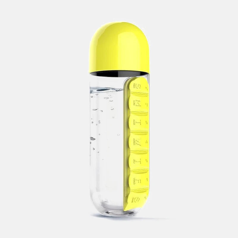 HydraDose 2-in-1 Water Bottle with Weekly Pill Organizer