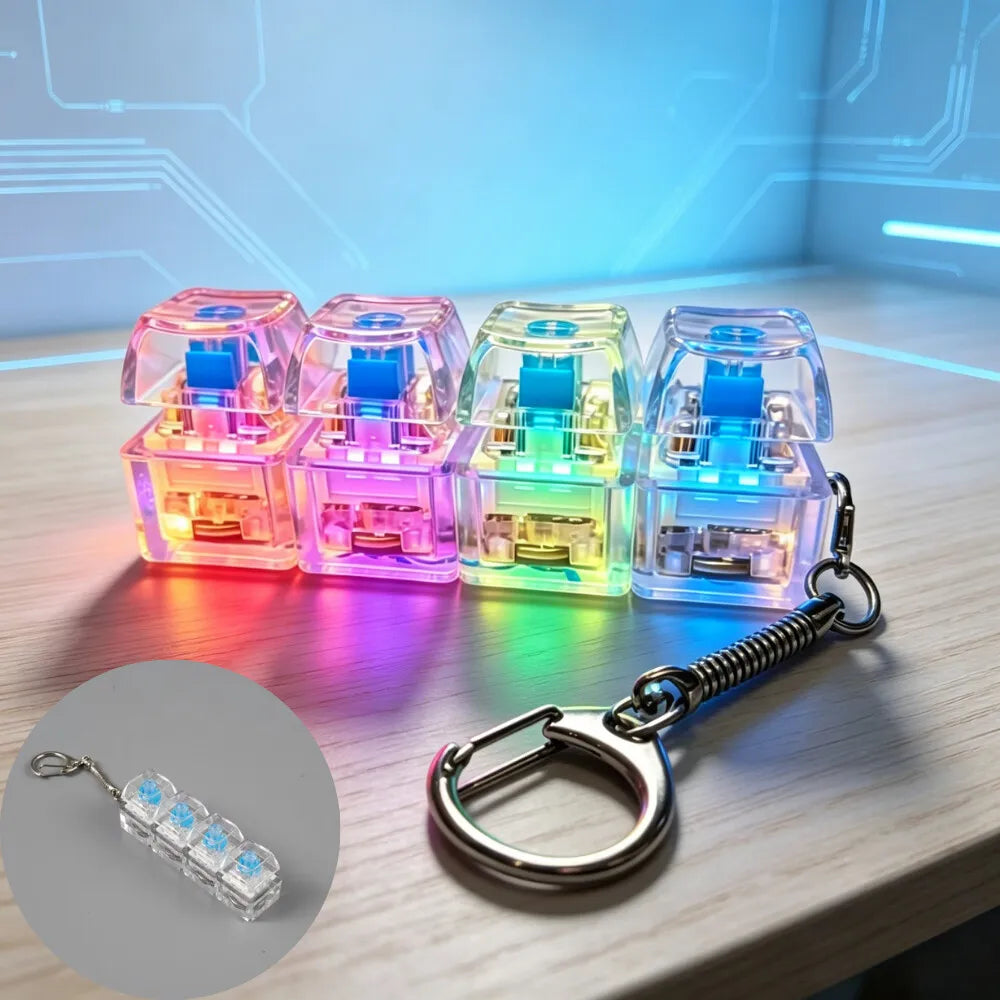 ClickGlow - LED Mechanical Key Fidget Keychain