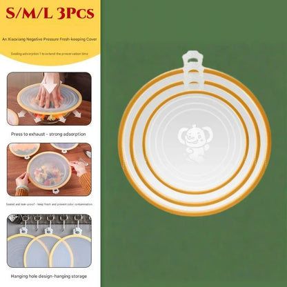 FlexiCover Silicone Stretch Lids with Hook – Reusable Food Covers (3PCS)