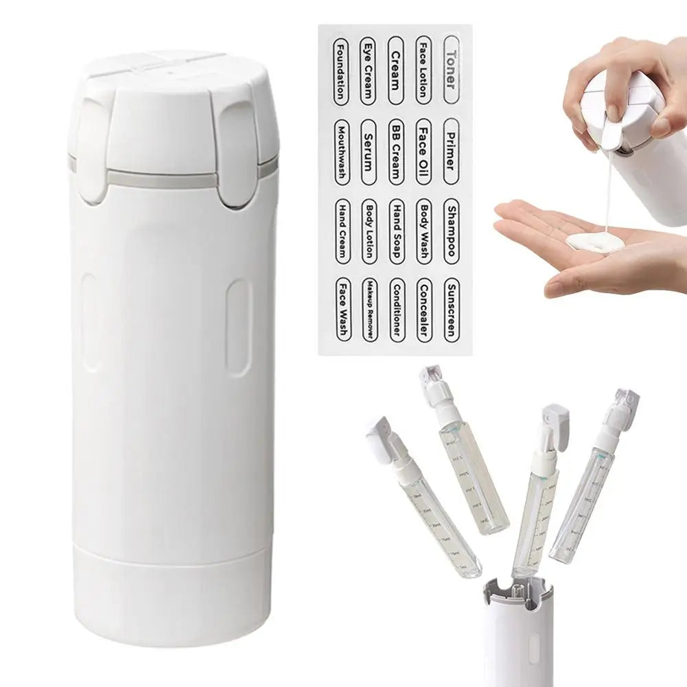 4-in-1 Travel Refillable Bottle Set – Compact Toiletry Dispenser