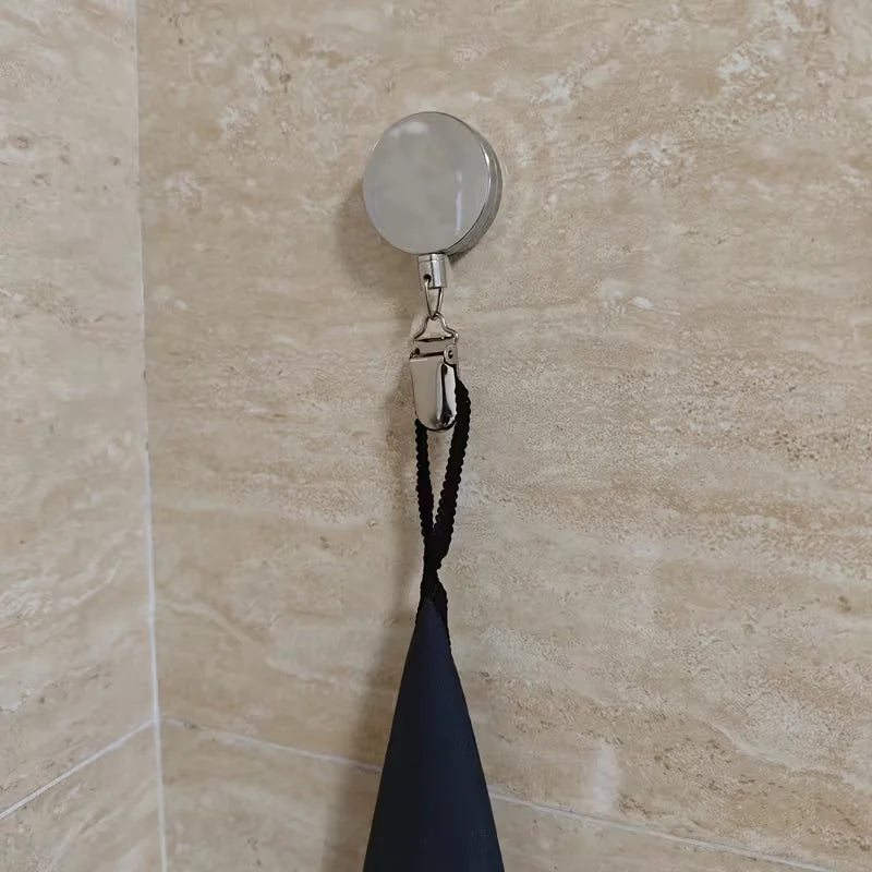 Automatic Retractable Towel Holder – Self-Adhesive Wall Rack