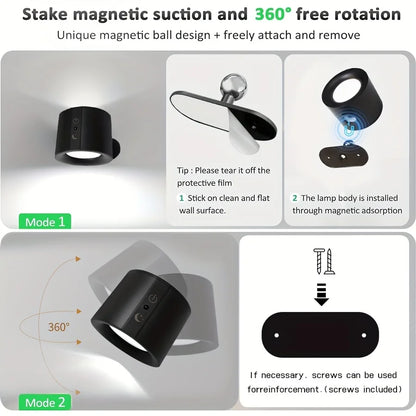 Modern Magnetic LED Wall Lamp – Rechargeable & Remote Controlled