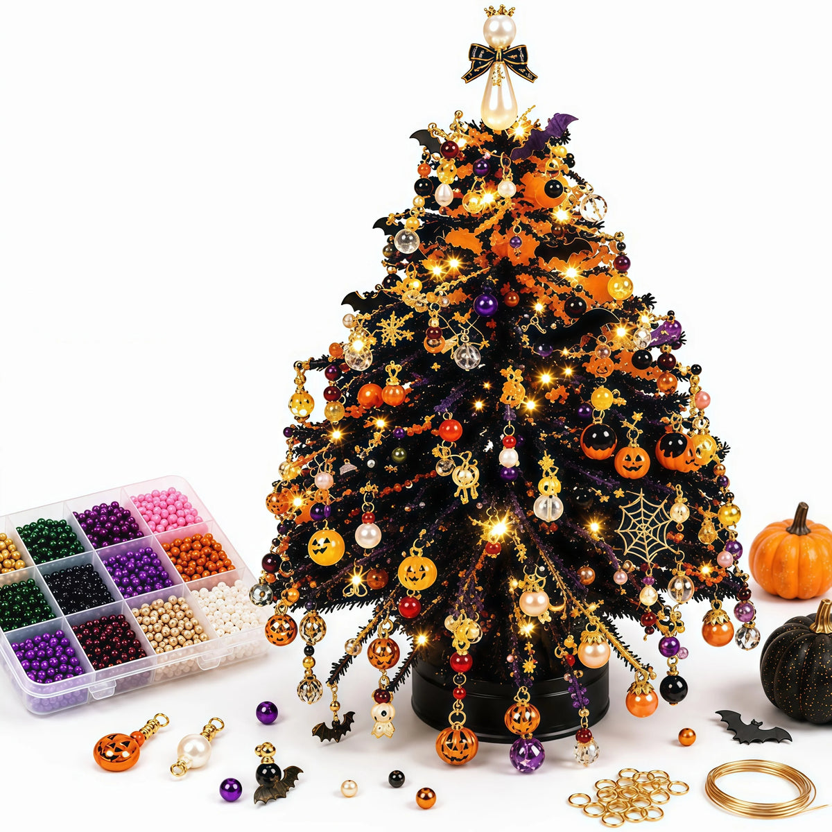 DIY Beaded Christmas Tree with LED Lights 🎄✨