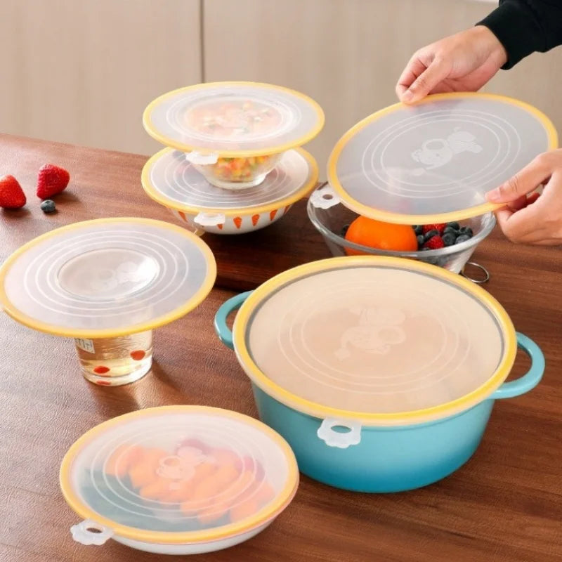 FlexiCover Silicone Stretch Lids with Hook – Reusable Food Covers (3PCS)