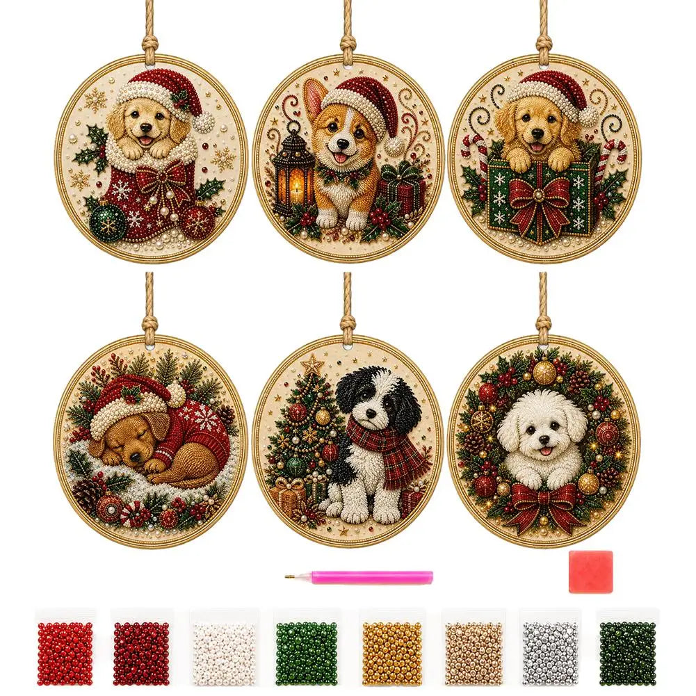 6-Piece Christmas Diamond Painting Ornament Kit